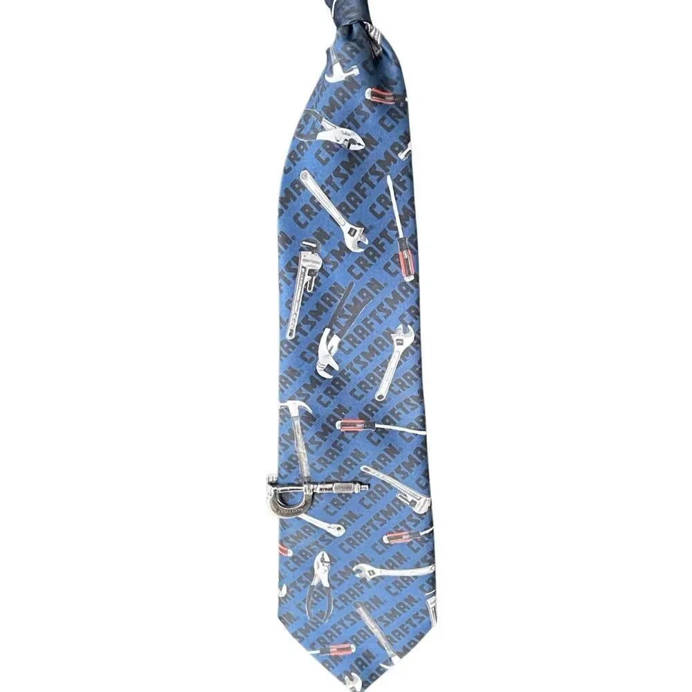 VTG Ralph Marlin Craftsman Tie With Matching  Craftsman Tie Clip